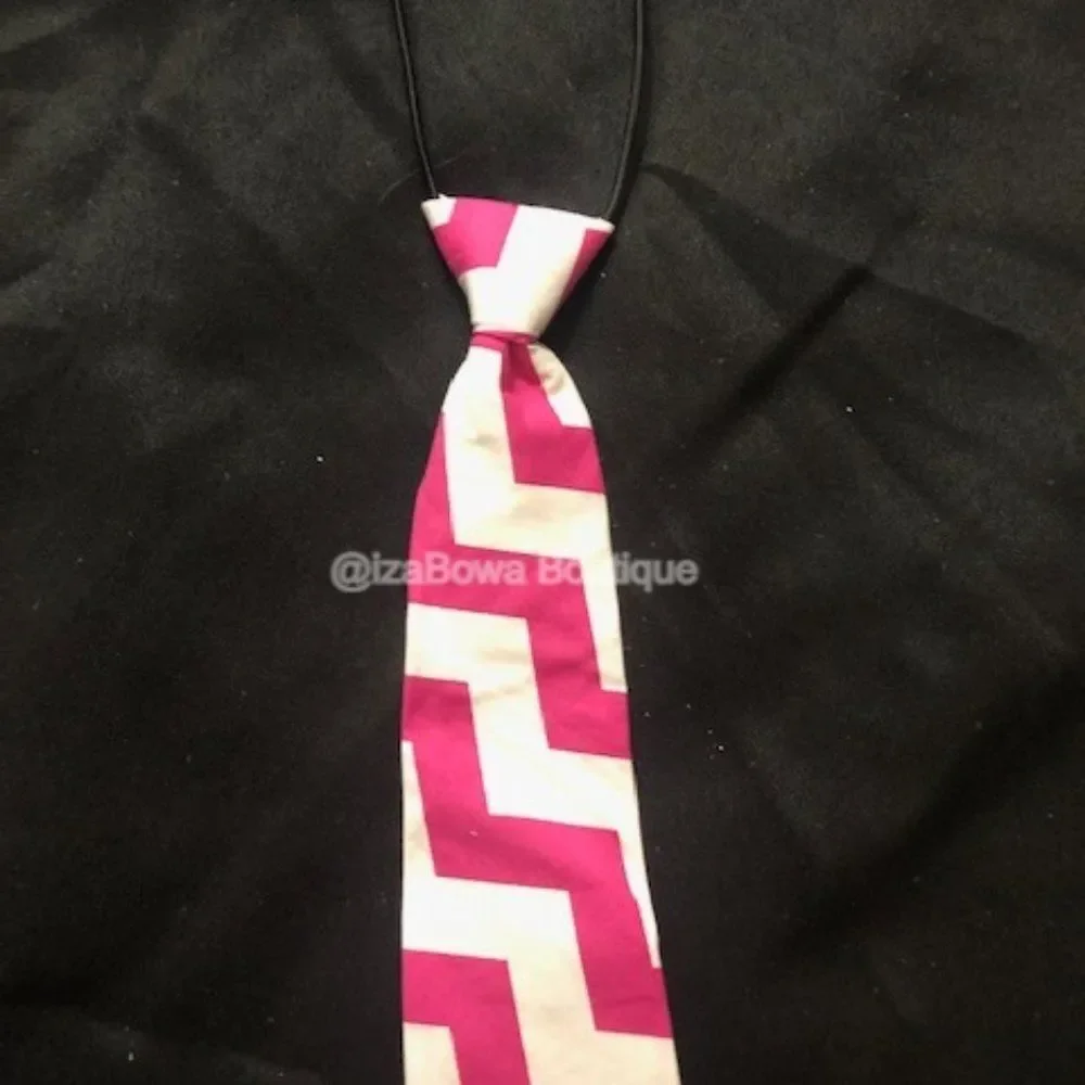 Hot Pink Chevron Print Cotton Tie T210 NWT Boutique